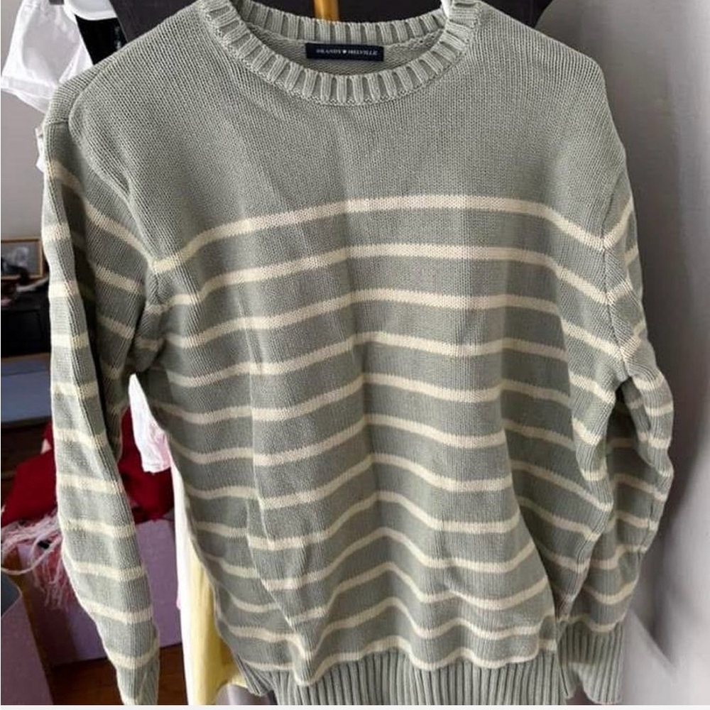 Brandy Green Striped Sweater